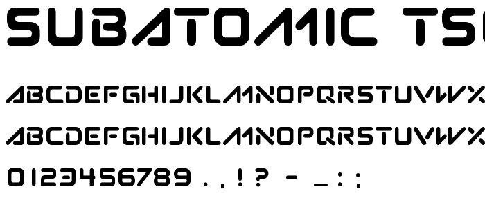 Subatomic Tsoonami font